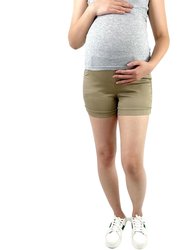 Classic Khaki Butt Lifter Maternity Shorts - Khaki