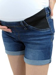 Dark Classic Cuffed Maternity Shorts