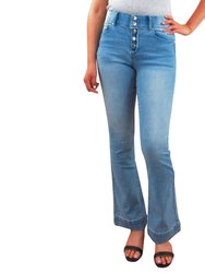 Five Button Tummy Control Slim Bootcut - Light Blue