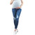Fray Ankle Skinny Maternity Jean with Belly Band - Blue