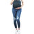 Fray Ankle Skinny Maternity Jean with Belly Band