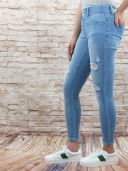 Light Tummy Control Destructed Rolled Cuff Skinny Jean