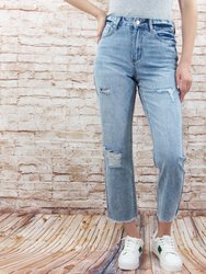 Light Wash High Waist Boyfriend Jean - Light Wash