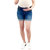 Maternity Shorts With Fray Stitched Down Hem And Under Belly - Blue