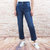 Straight Leg Back Patch Pockets Denim Jeans - Medium Indigo Wash