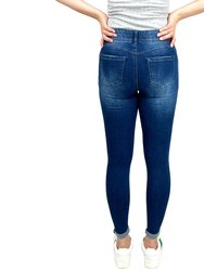 Tummy Control Destructed Rolled Cuff Skinny Jean