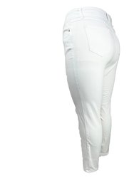 Tummy Control White Denim Jeans