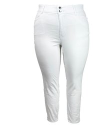 Tummy Control White Denim Jeans - White