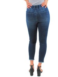 Tummy Control With High-Low Hem Skinny Jeans