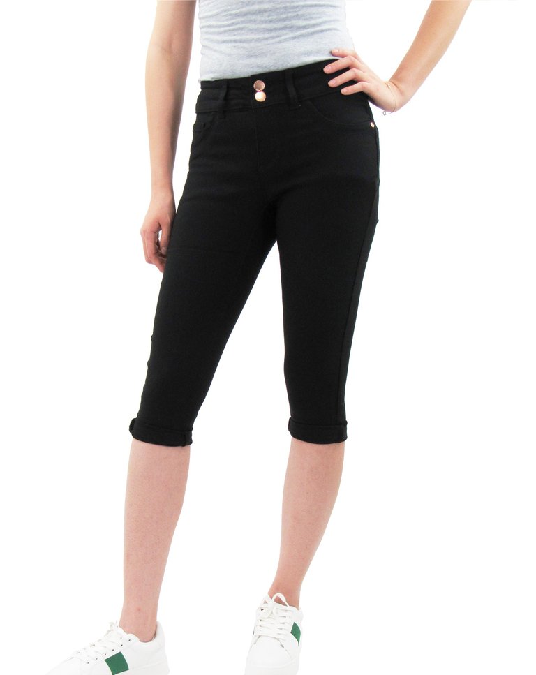 Twill Capris - Black