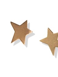 Brass Small Star Earrings - Gold