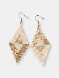 GOLD IVORY MIRROR IMAGE DIAMOND LUXE EARRINGS - Gold ivory