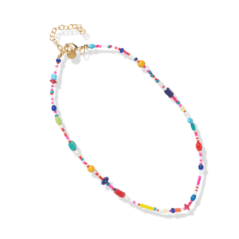 Rainbow Multi Mix Necklace With Extension - Rainbow Multi