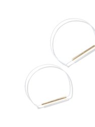 White And Brass Large Wire Hoop - White/Brass