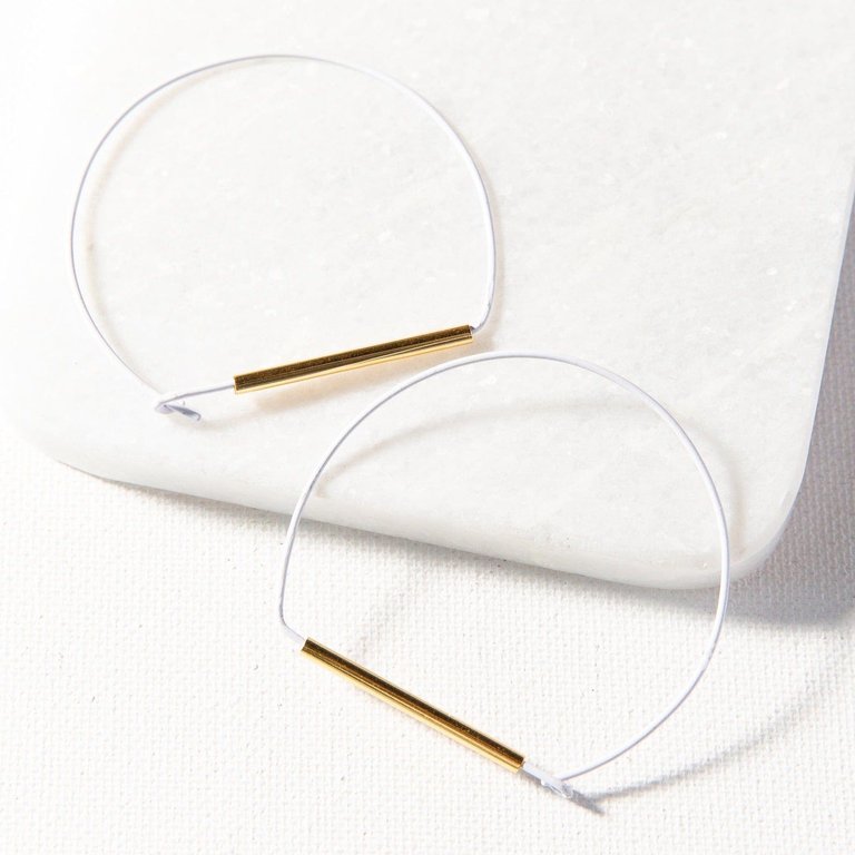 White And Brass Large Wire Hoop