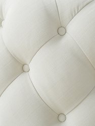 Alzbeta Linen Allover Tufted Round Cocktail Ottoman