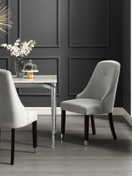 Armless Dining Chair - Velvet - Light Grey/Silver