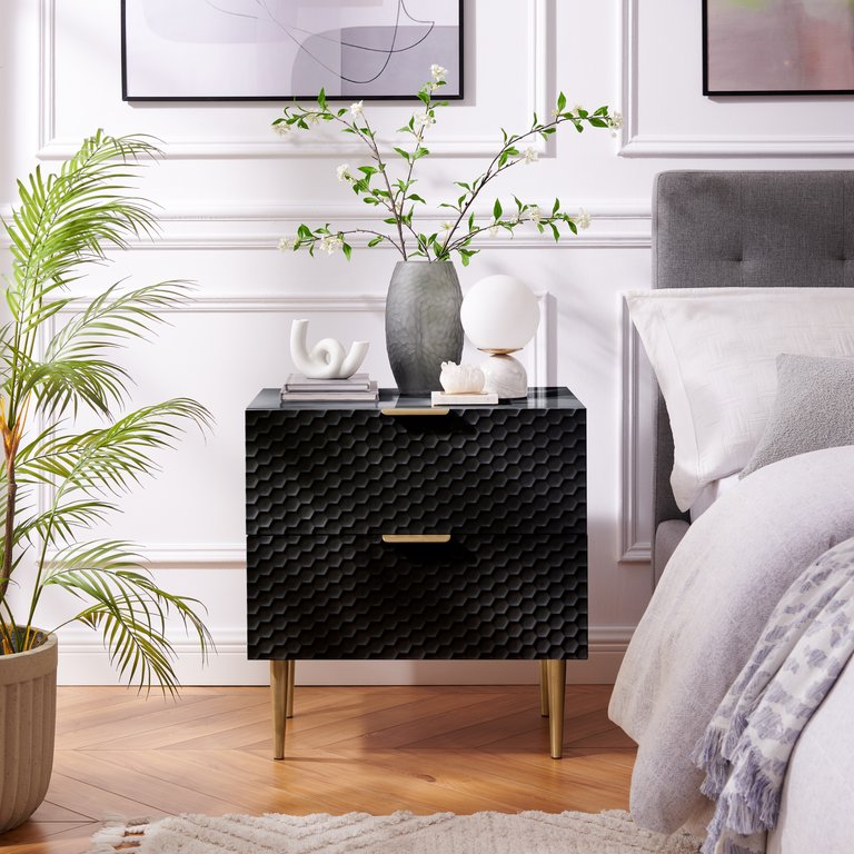 Bram Side Table - Black/Gold