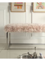 Camilla Bench, Faux Fur - Rose