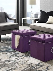 Claudia 1Pc Storage Ottoman - Purple