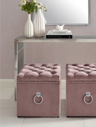 Claudia 1Pc Storage Ottoman - Blush