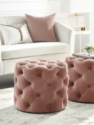 Darlenis 1 Pc Velvet Or Linen Ottoman - Blush