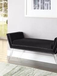 Dhyan Bench, Velvet - Black