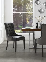 Dining Chair, Leather PU - Dark Grey