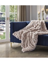 Hussein Knit Throw Blanket - Blush