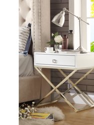 Jesse Side Table - White/Gold