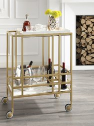 Kelsey Bar Cart - Gold/White