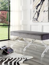 Laris Bench, Velvet - Grey