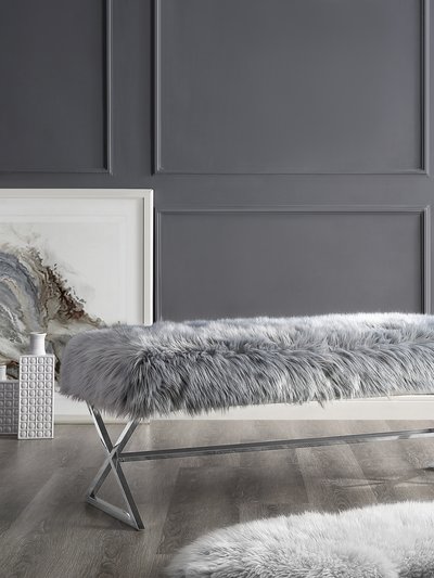 Inspired Home Liam Faux Fur Bench product