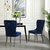 Linen Ring Handle Nailhead Dining Chair - Navy