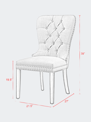 Linen Ring Handle Nailhead Dining Chair