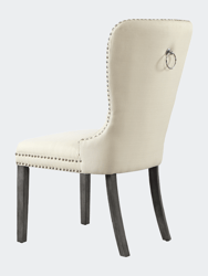 Linen Ring Handle Nailhead Dining Chair