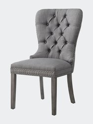Linen Ring Handle Nailhead Dining Chair