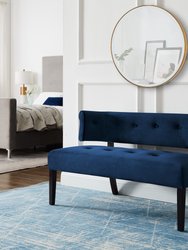 Livia Velvet Bench - Navy