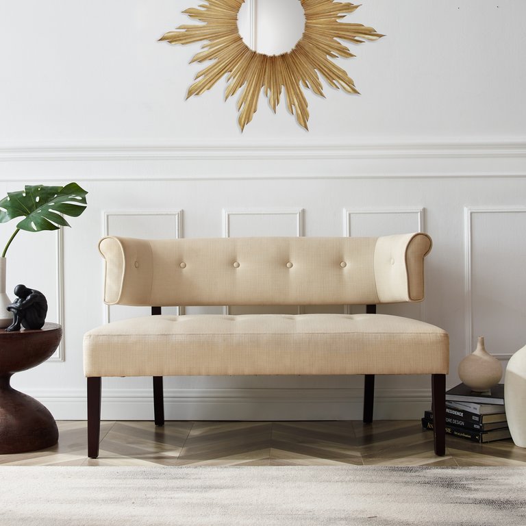 Livia Velvet Bench - Beige