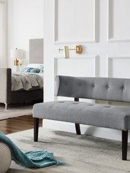 Livia Velvet Bench - Light Grey