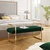 Madelyne Upholstered Bench - Hunter Green/Gold Velvet