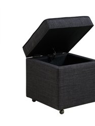 Martina Linen Or Velvet Hidden Storage Ottoman