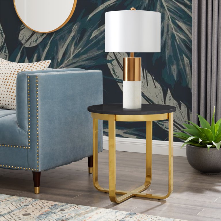 Oleena End Table - Black/Gold