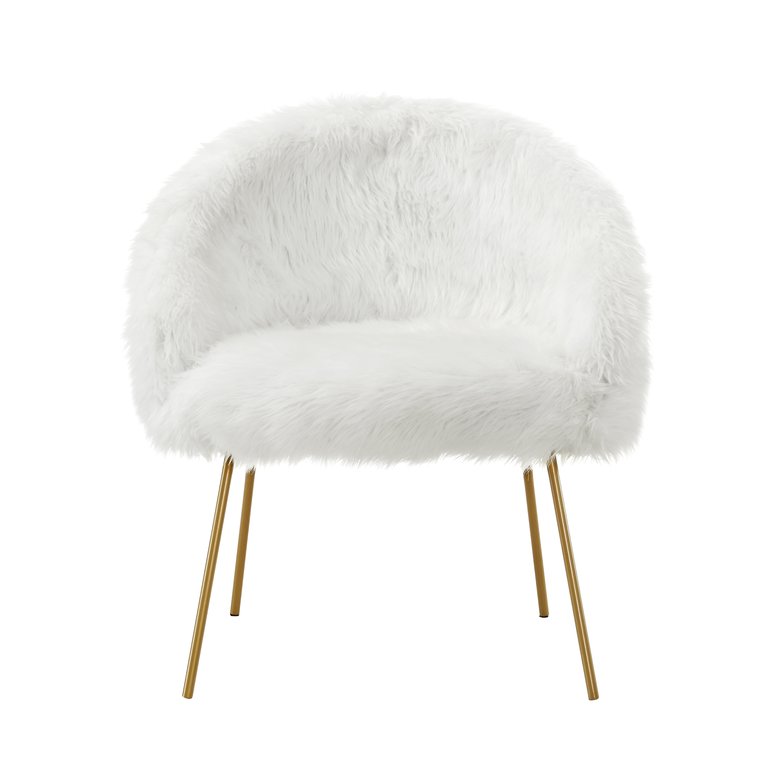 Pamela Accent Chair, Faux Fur