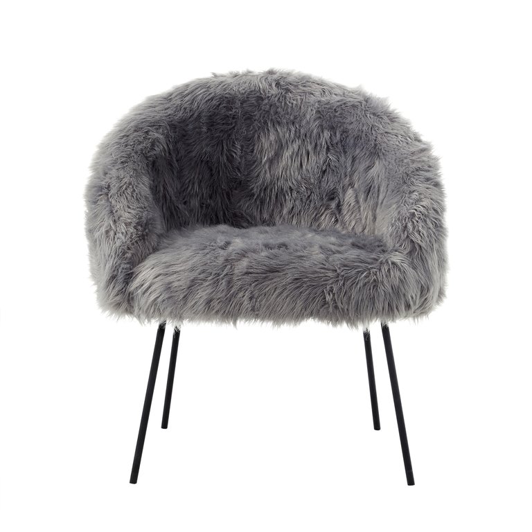 Pamela Accent Chair, Faux Fur