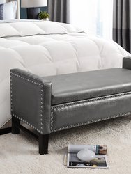 Scarlett Storage Bench - Silver Croc