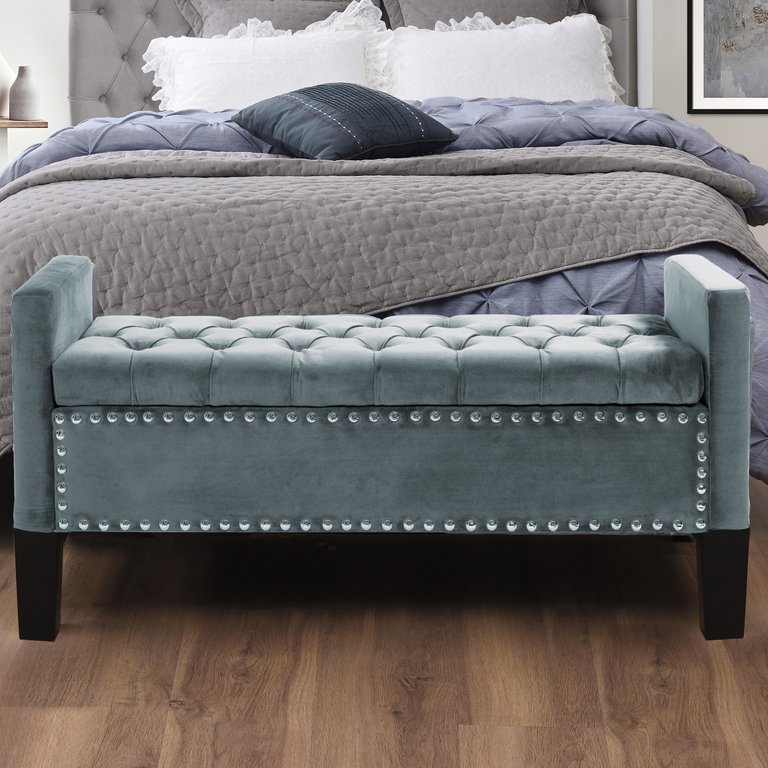 Scarlett Storage Bench - Slate Blue