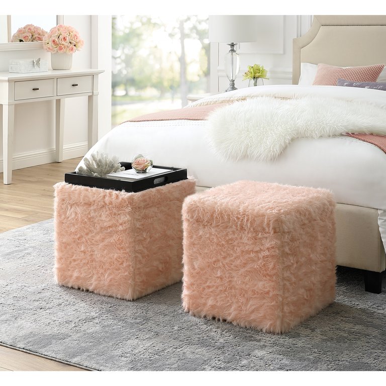 Storage Ottoman - Blush