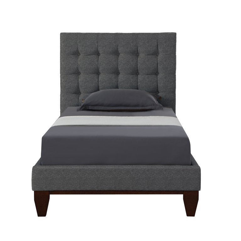 Telford Beige Linen Twin Size Platform Bed