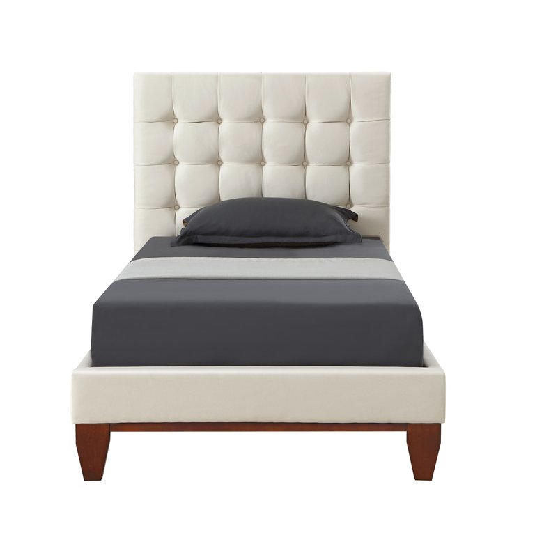 Telford Beige Linen Twin Size Platform Bed